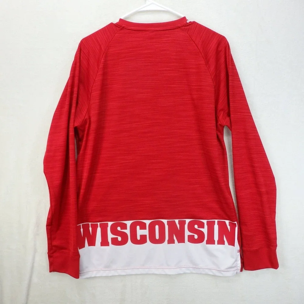 Wisconsin Badgers On-Court Performance Long Sleeve Shirt Men's Large Spell‎ Out